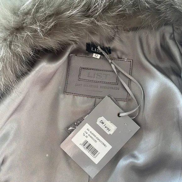 Grey Fur Knit Designer Jacket - Picture 7 of 10